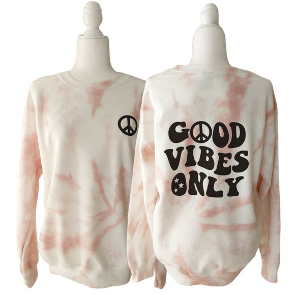 Gildan Sweaters - Tie-Dye Good Vibes Only Crewneck Sweatshirt